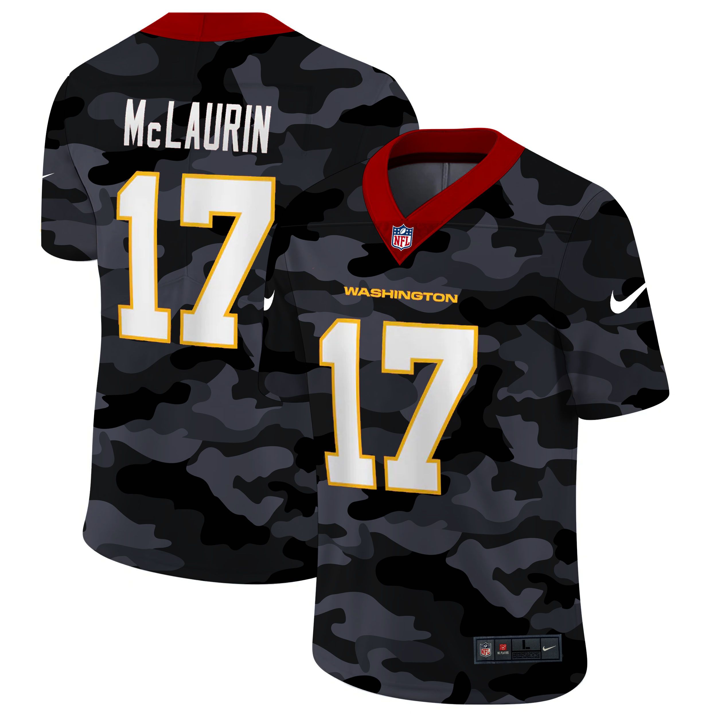 Men Washington Redskins #17 Mclaurin 2020 Nike Camo Salute to Service Limited NFL Jerseys